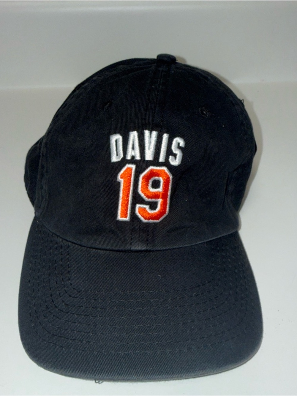 Black Embroidered 'DAVIS 19' Os Baseball Cap one size fits
